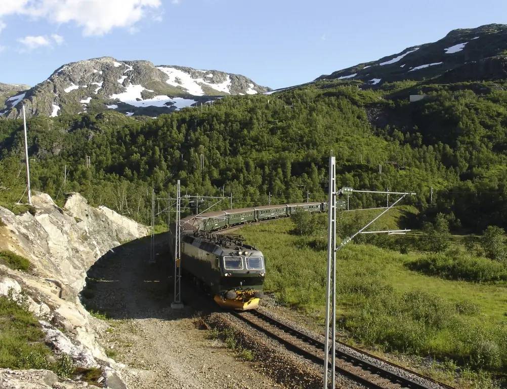 En train sur la ligne mythique de Norvège