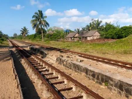 Paysages et vie locale malgache en train